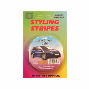 Auto Styling Stripes 6mm Single Gold